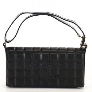 Chanel vintage chocolate bar shoulder bag Black